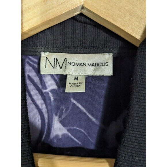 Neiman Marcus Mesh Floral Velvet Bomber Jacket Size Medium‎ - Picture 3 of 9